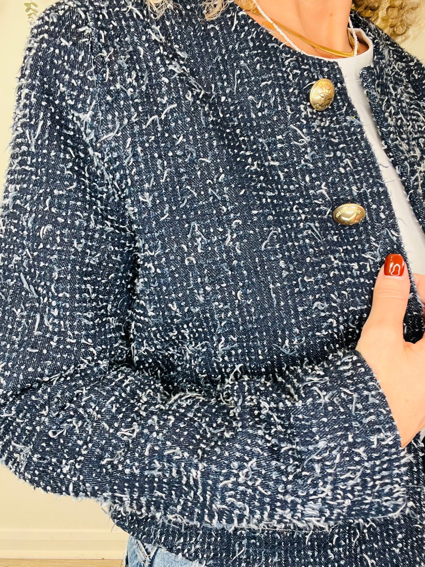 Denim Crop Jacket - Size 36