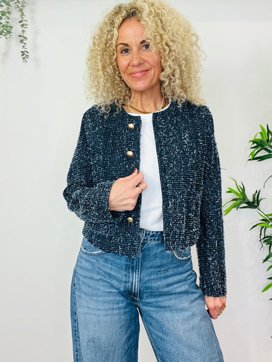 Denim Crop Jacket - Size 36