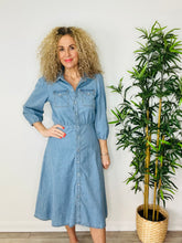 Load image into Gallery viewer, Denim Midi Dress - Size 2
