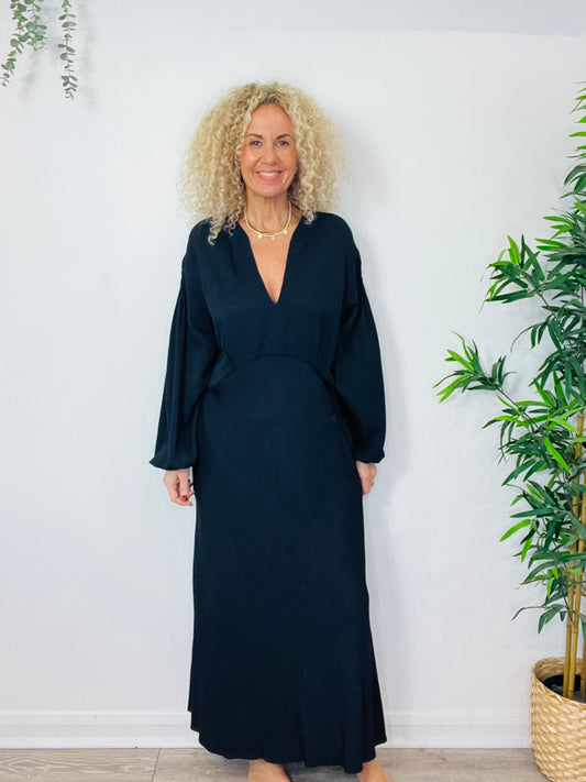 Navy Maxi Dress - Size L