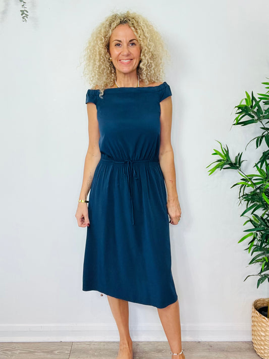 Silk Midi Dress - Size 8