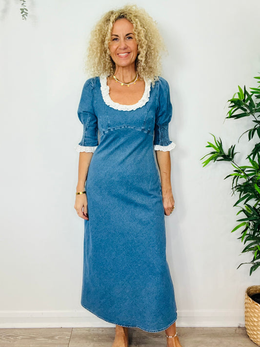 Denim Juliette Dress - Size S