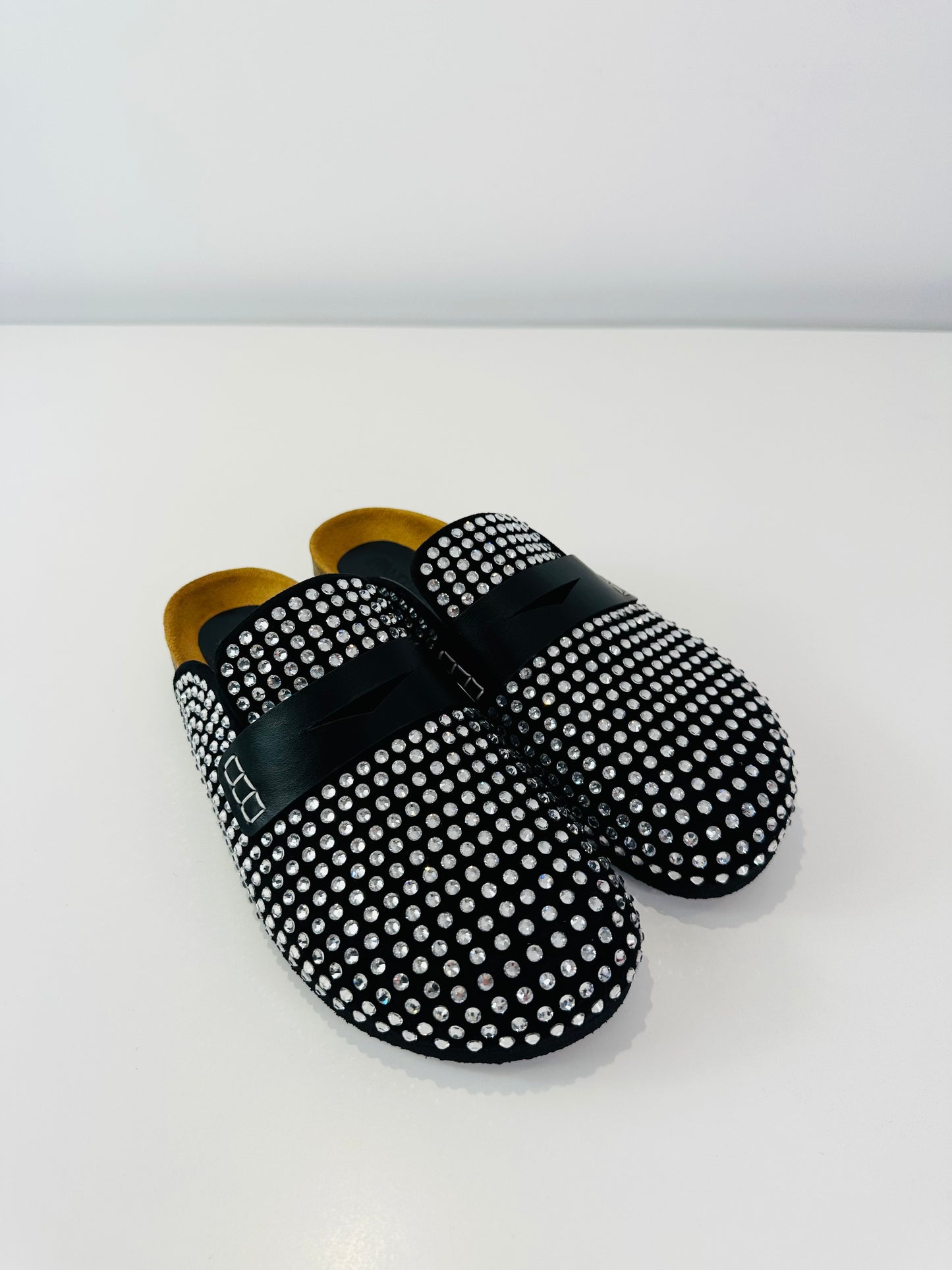 Embellished Suede Mules - Size 39