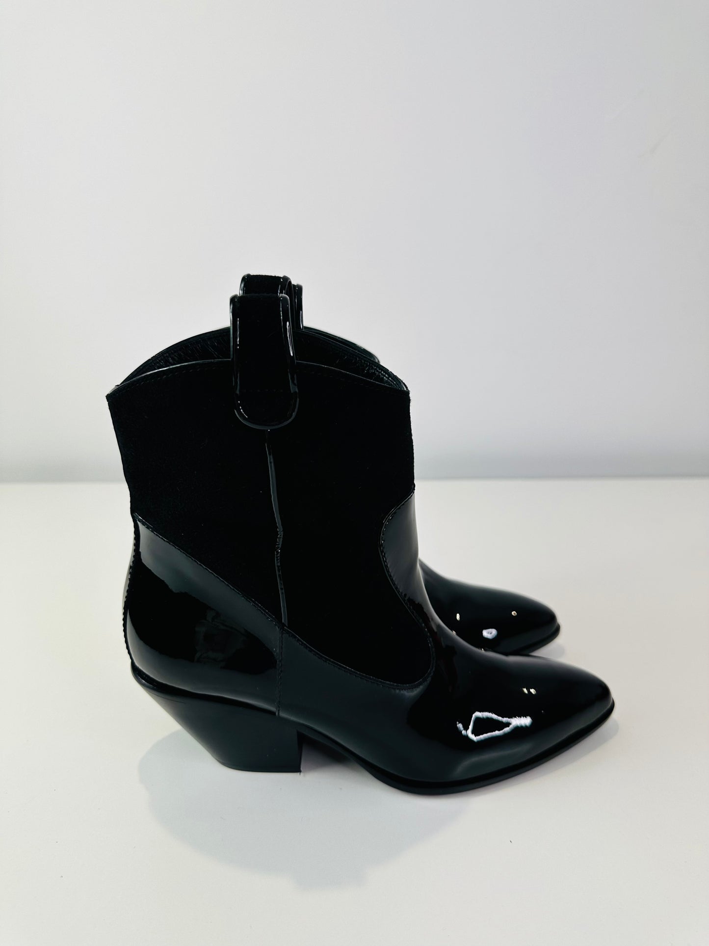 Patent Leather Boots - Size 38