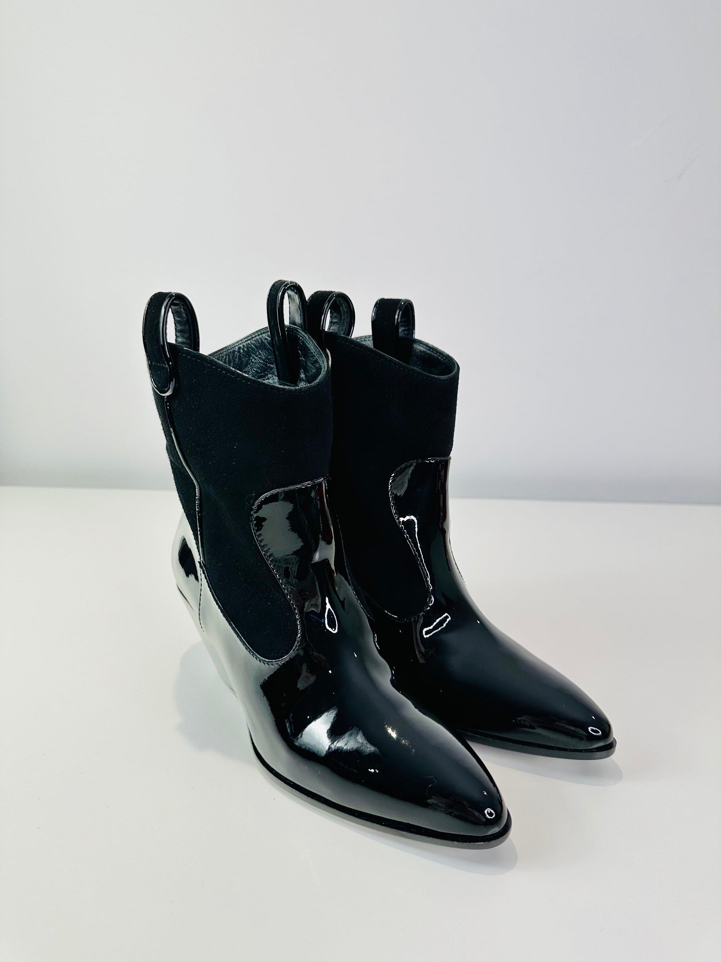 Patent Leather Boots - Size 38