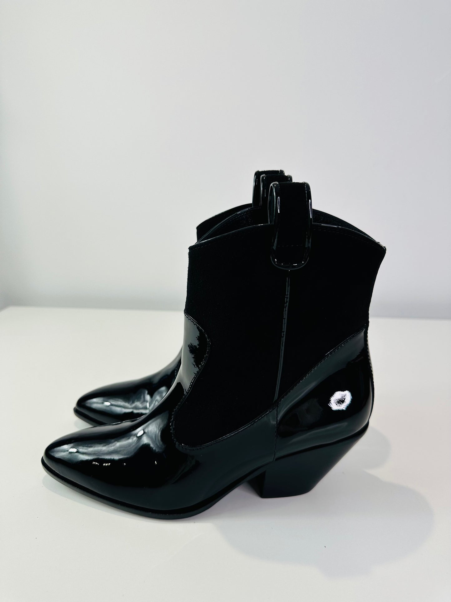 Patent Leather Boots - Size 38