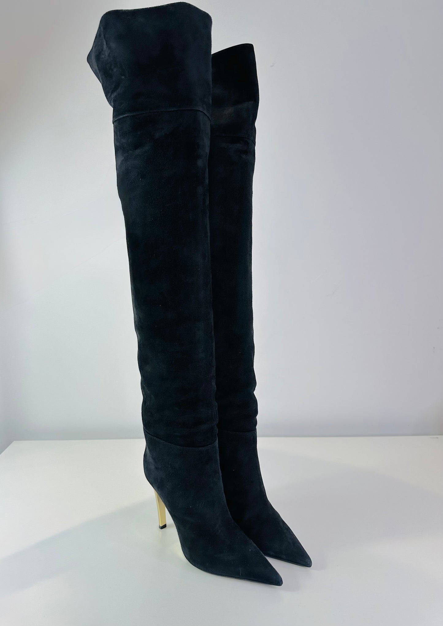 Suede Over The Knee Boots - Size 38