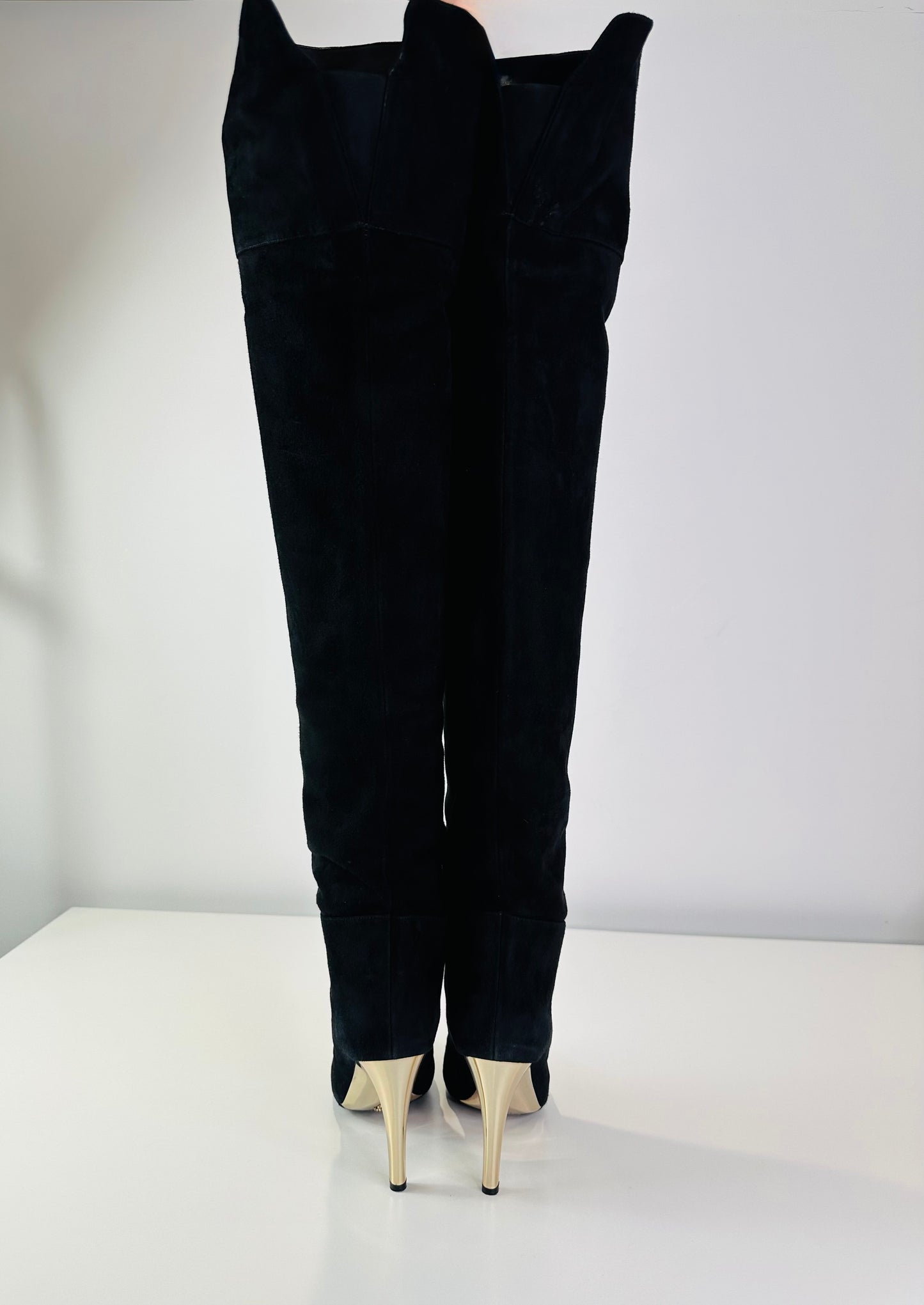 Suede Over The Knee Boots - Size 38