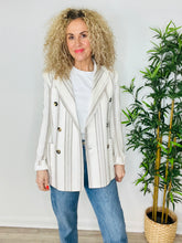 Load image into Gallery viewer, Striped Linen Blazer - Size 10

