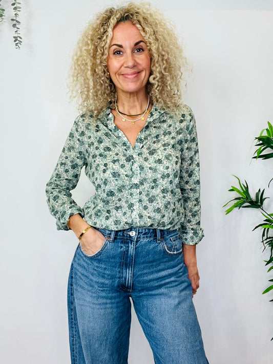 Floral Cotton Shirt - Size 38