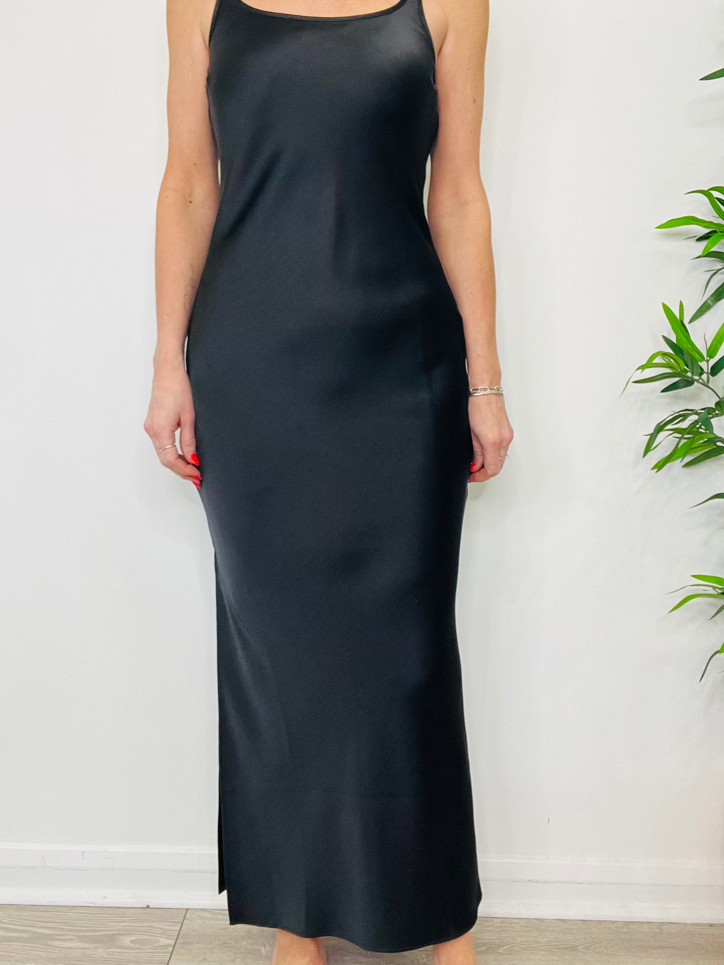 Satin Maxi Dress - Size M