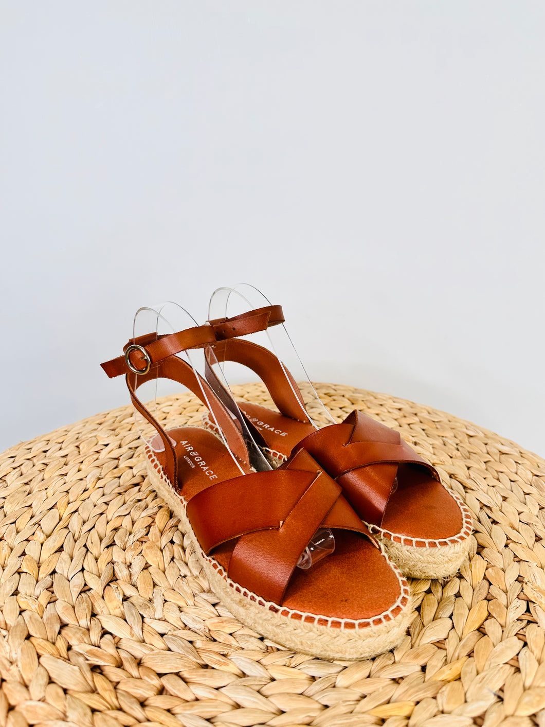 Leather Espadrille Sandals - Size 38