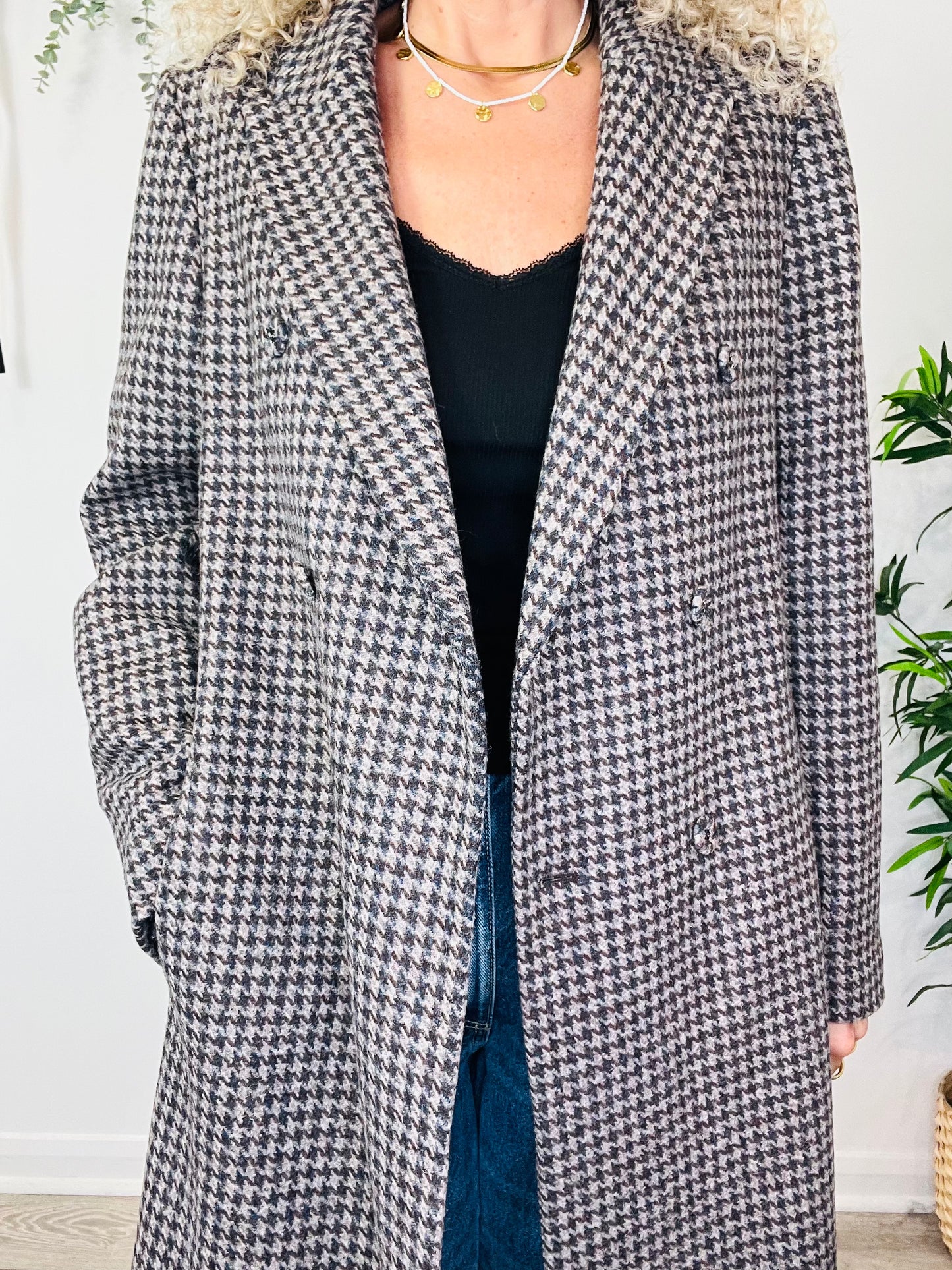 Houndstooth Check Coat - Size 2