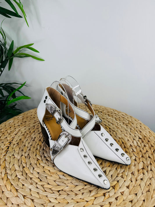 Studded Leather Heels - Size 38.5