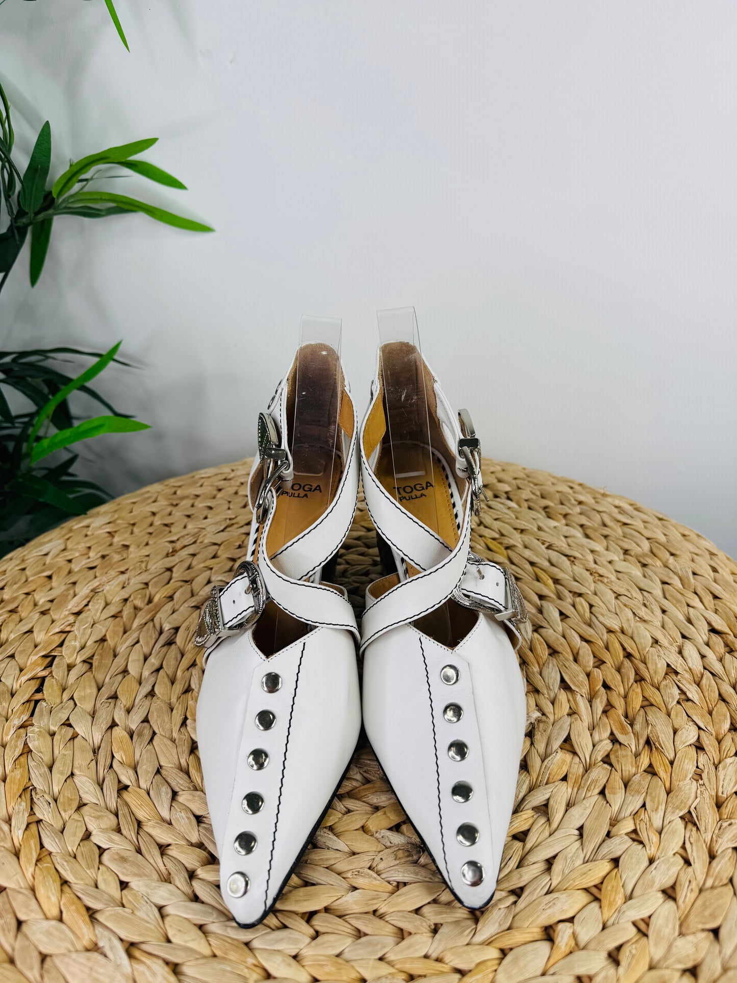 Studded Leather Heels - Size 38.5