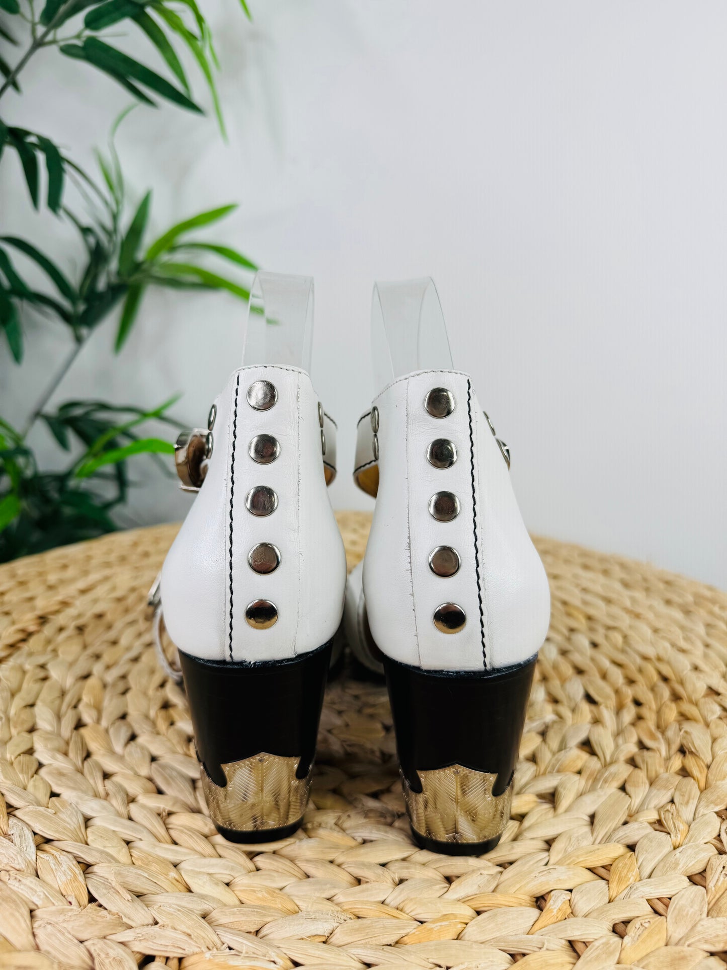 Studded Leather Heels - Size 38.5