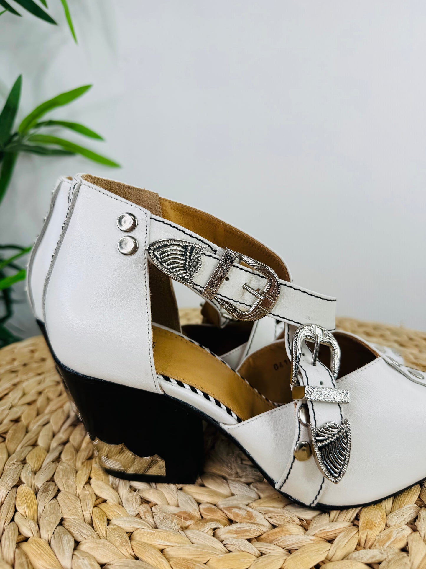 Studded Leather Heels - Size 38.5