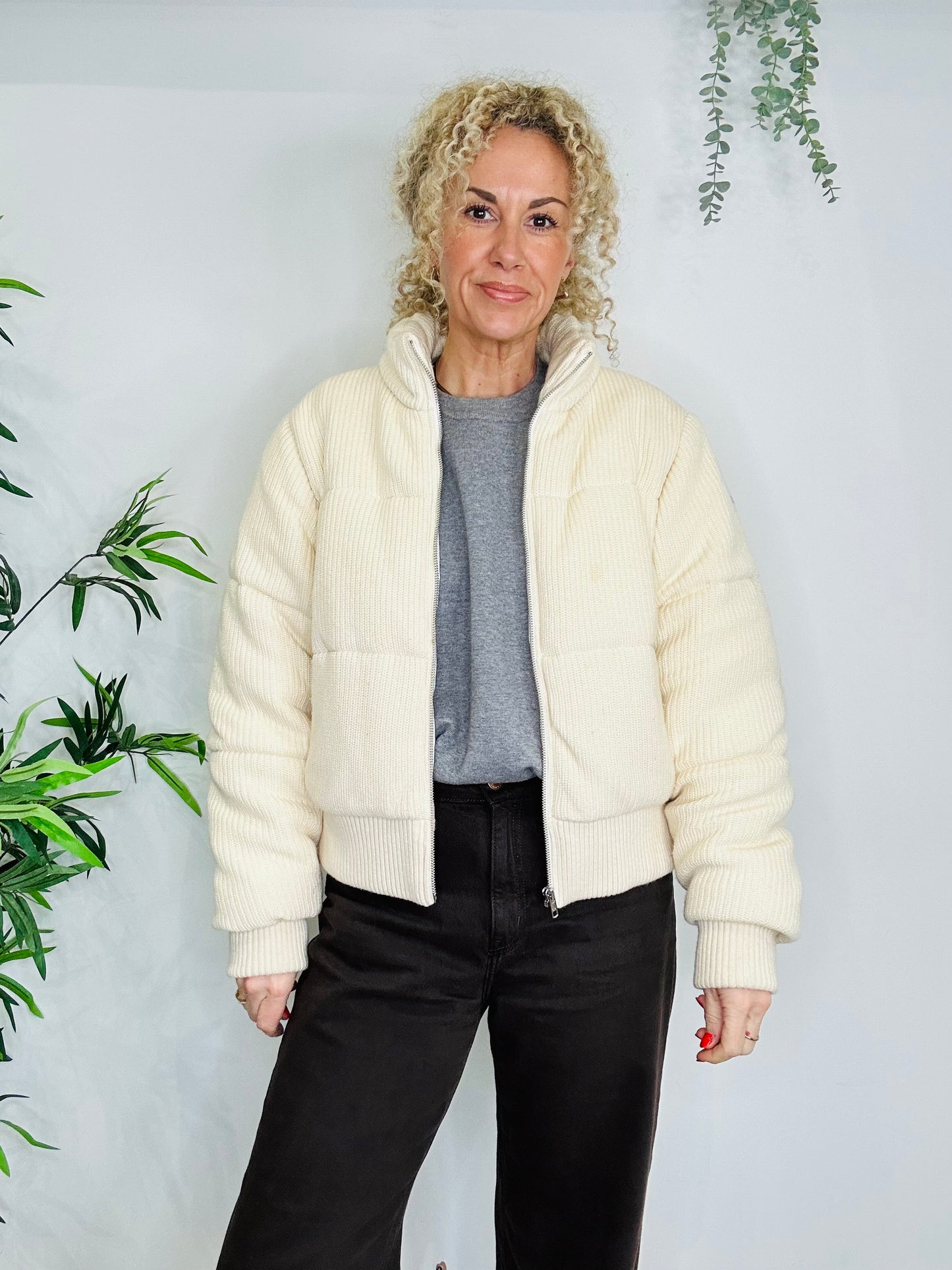 Knitted Puffer Jacket - Size L