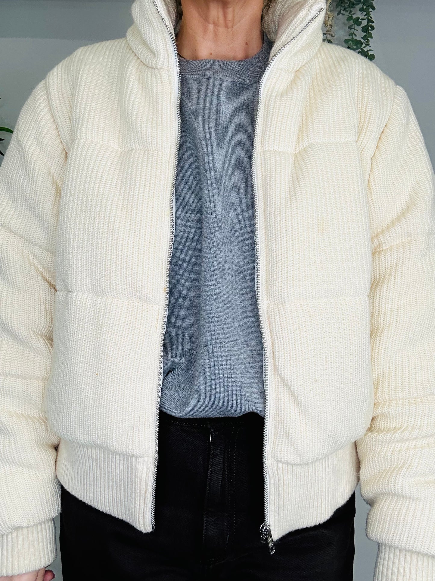 Knitted Puffer Jacket - Size L