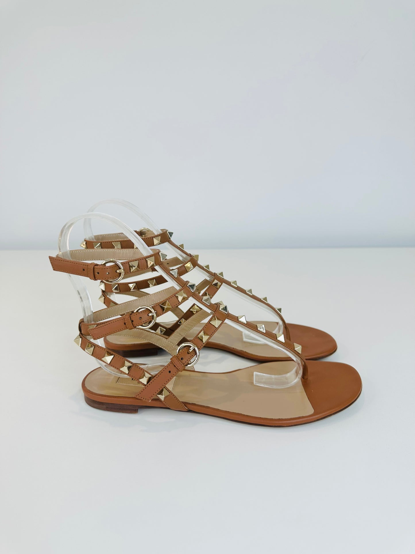 Leather Rockstud Sandals - Size 38