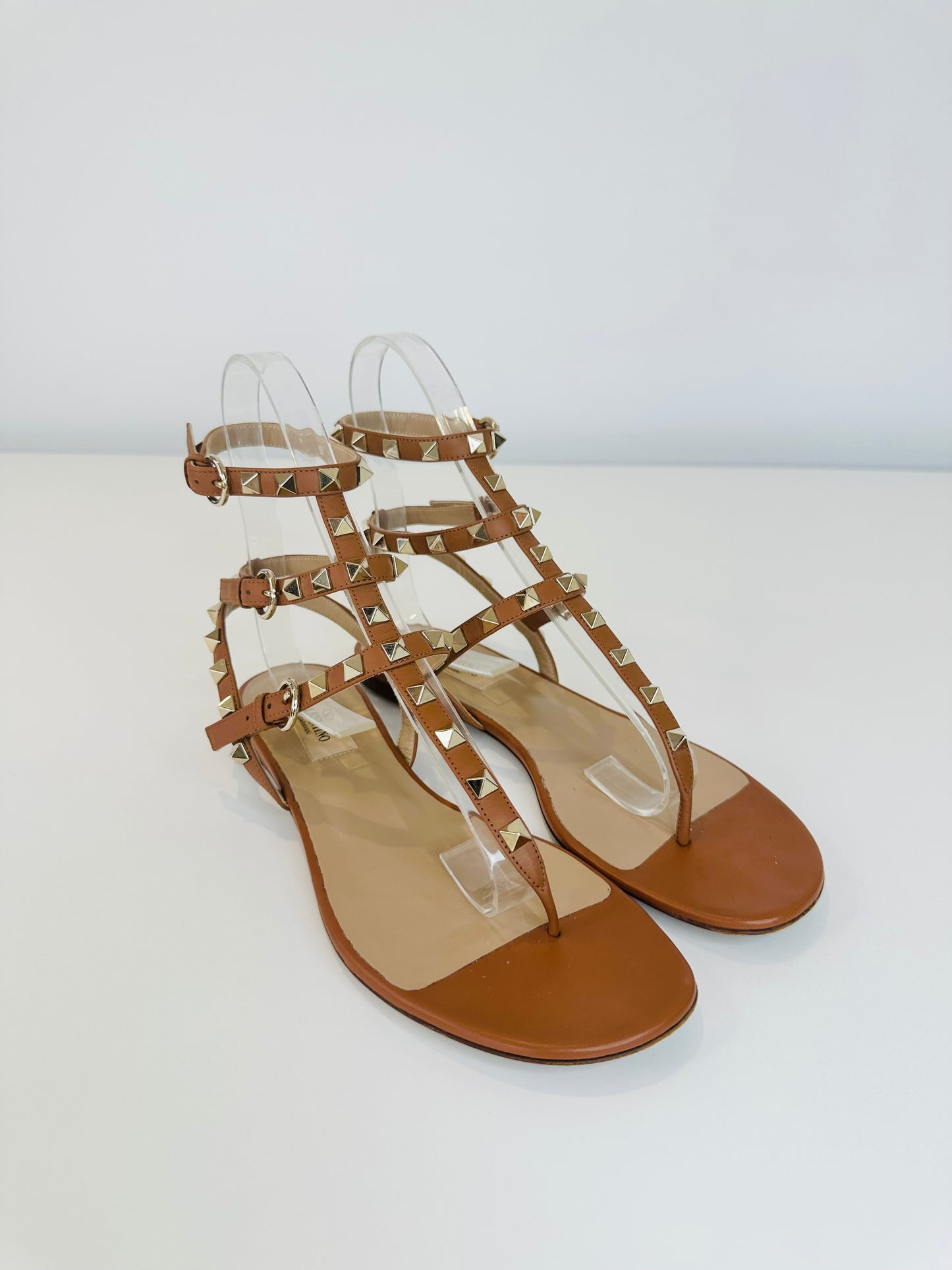 Leather Rockstud Sandals - Size 38
