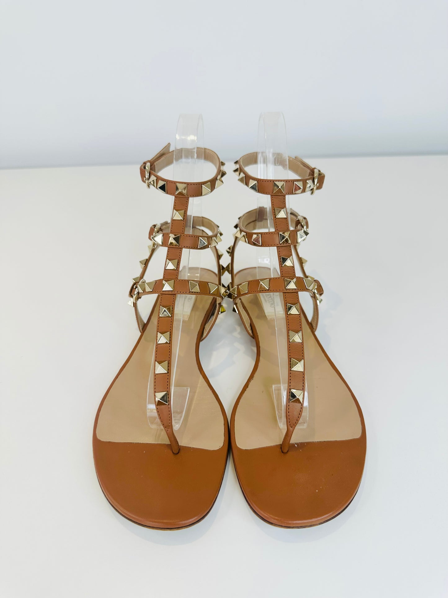Leather Rockstud Sandals - Size 38