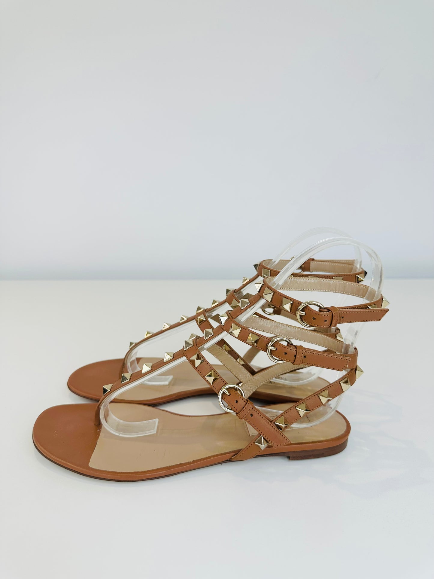 Leather Rockstud Sandals - Size 38