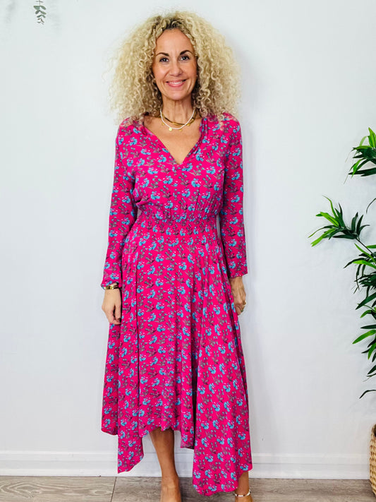 Floral Asymmetric Dress - Size 2