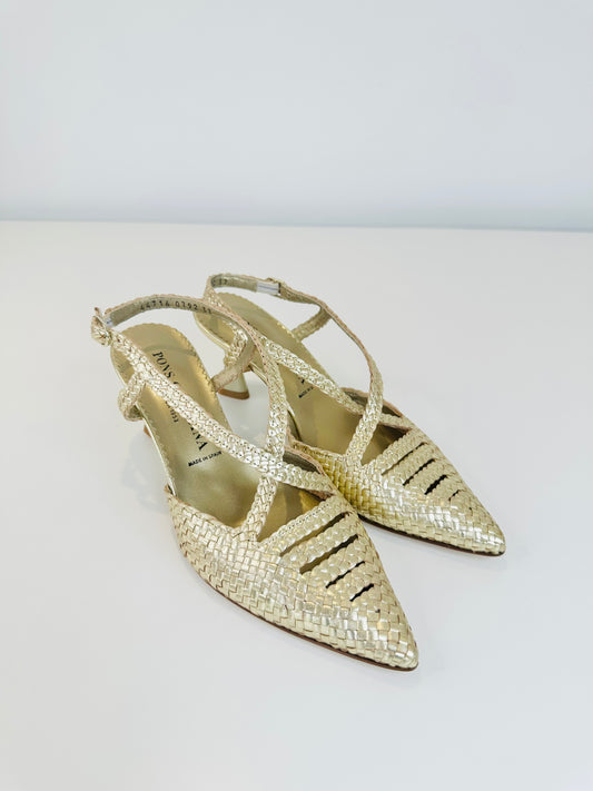 Malmo Woven Leather Heels  - Size 38