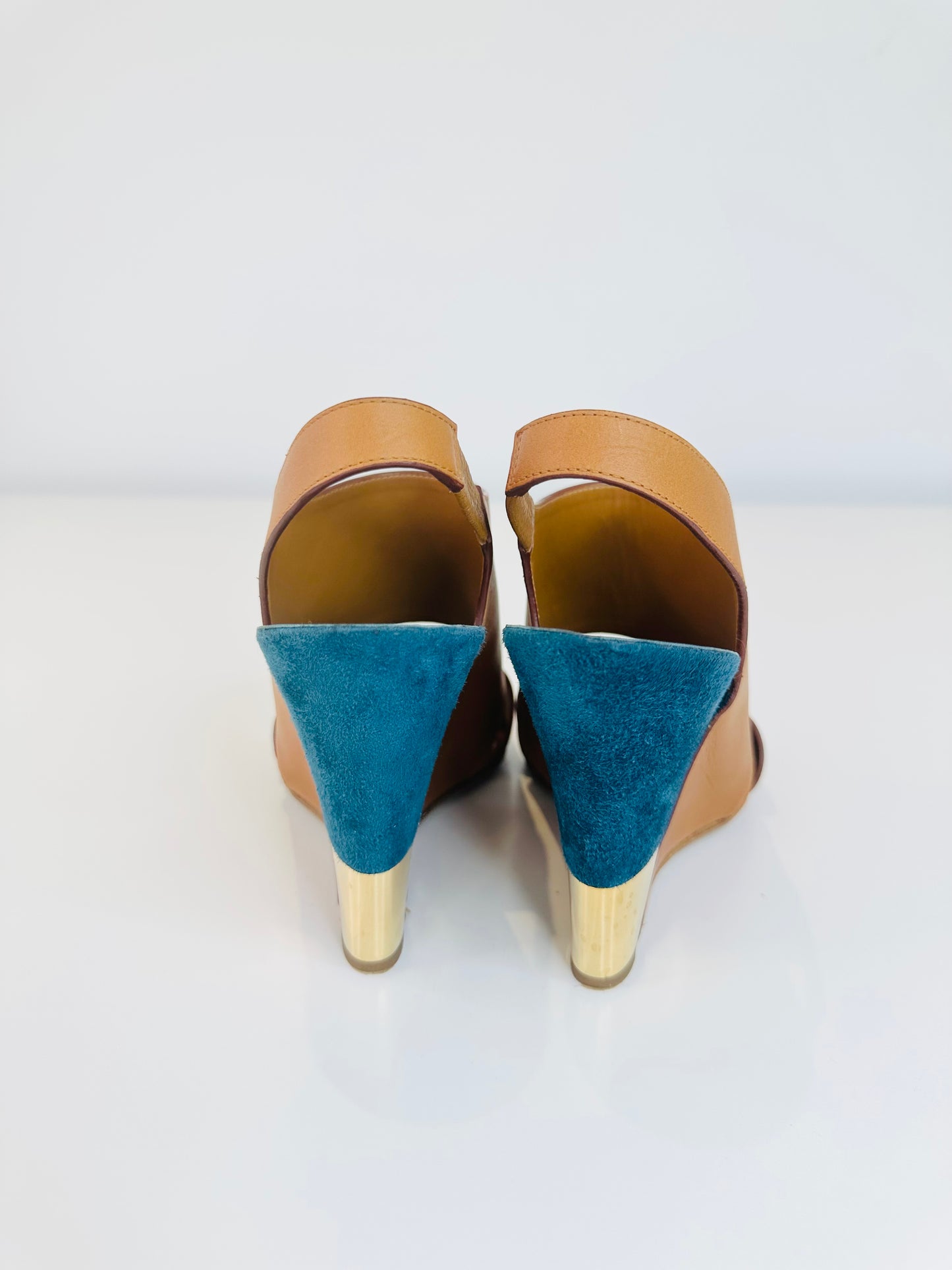 Leather Wedge Sandals - Size 37.5