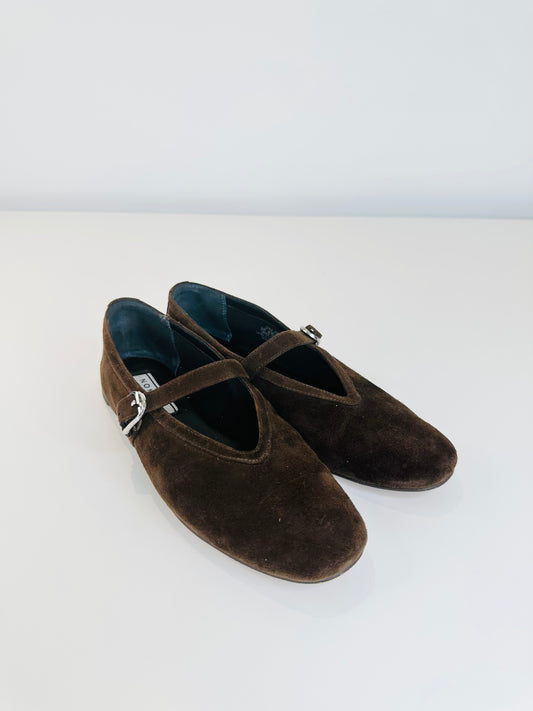 Suede Mary Janes - Size 36
