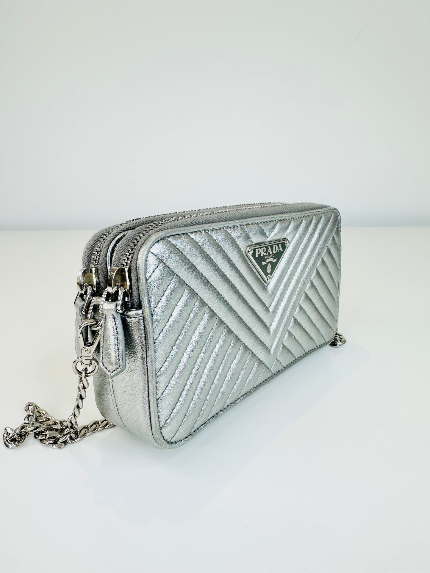 Leather Diagramme Mini Crossbody Bag