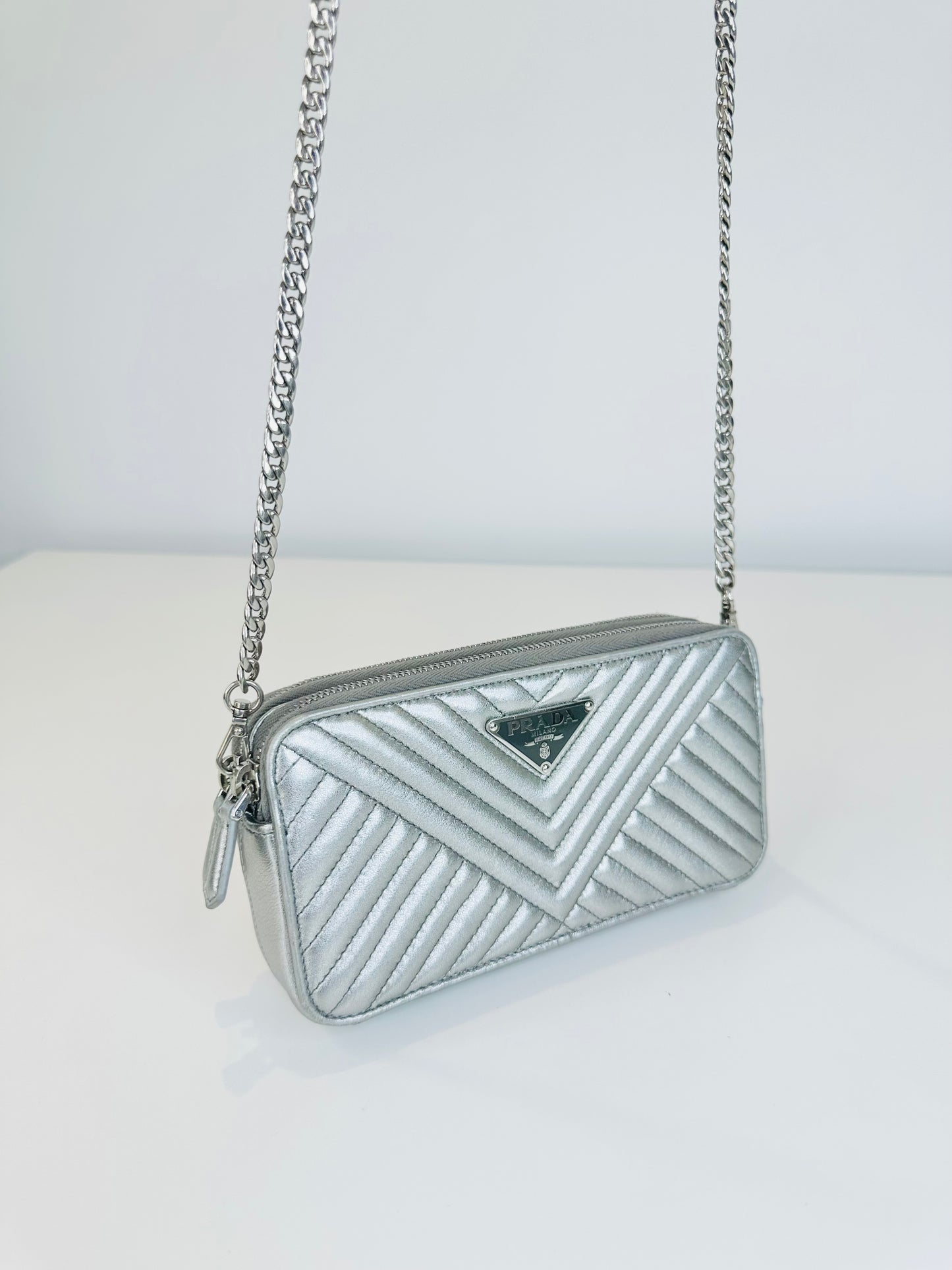 Leather Diagramme Mini Crossbody Bag