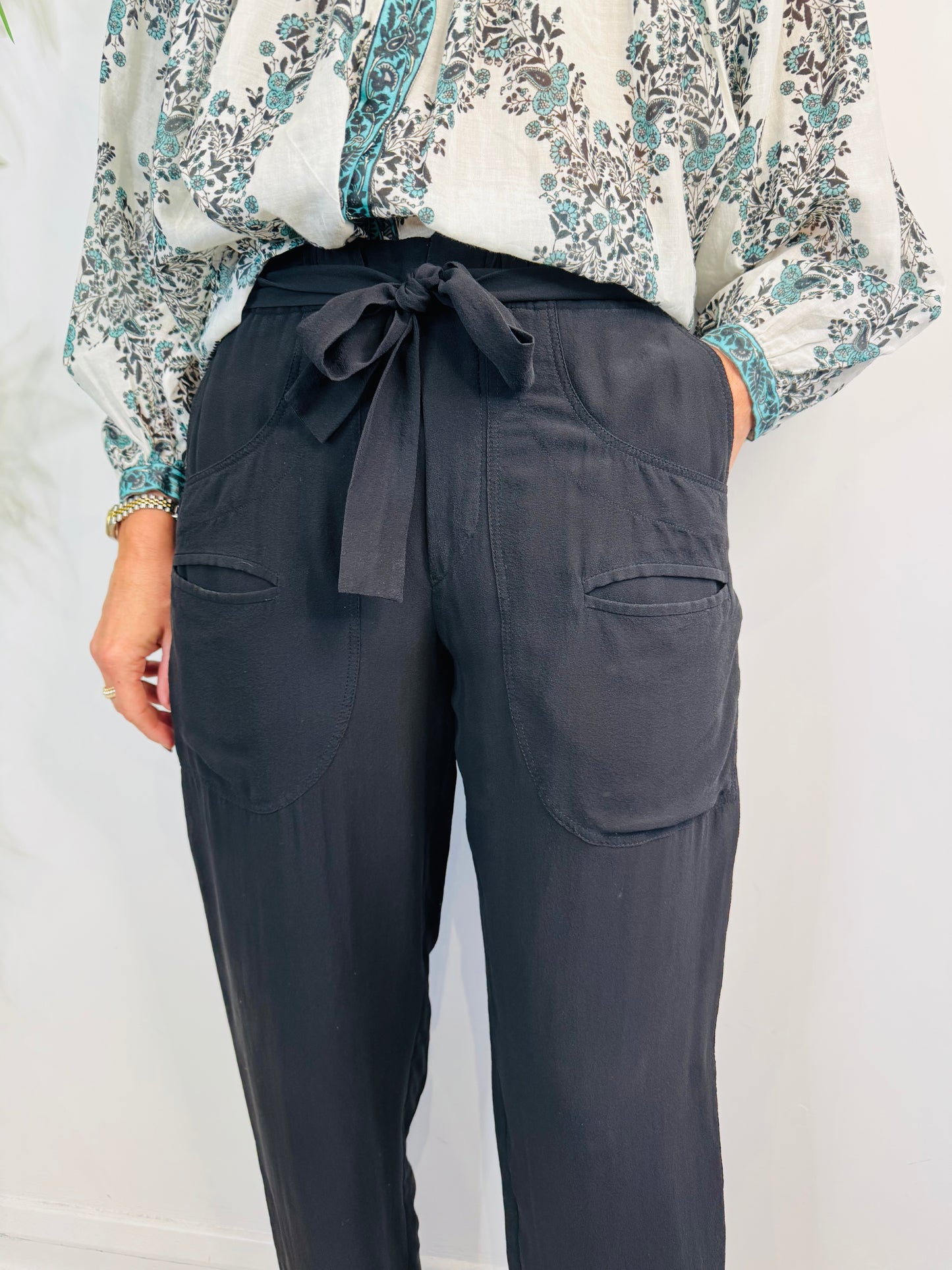 Silk Trousers - Size 34