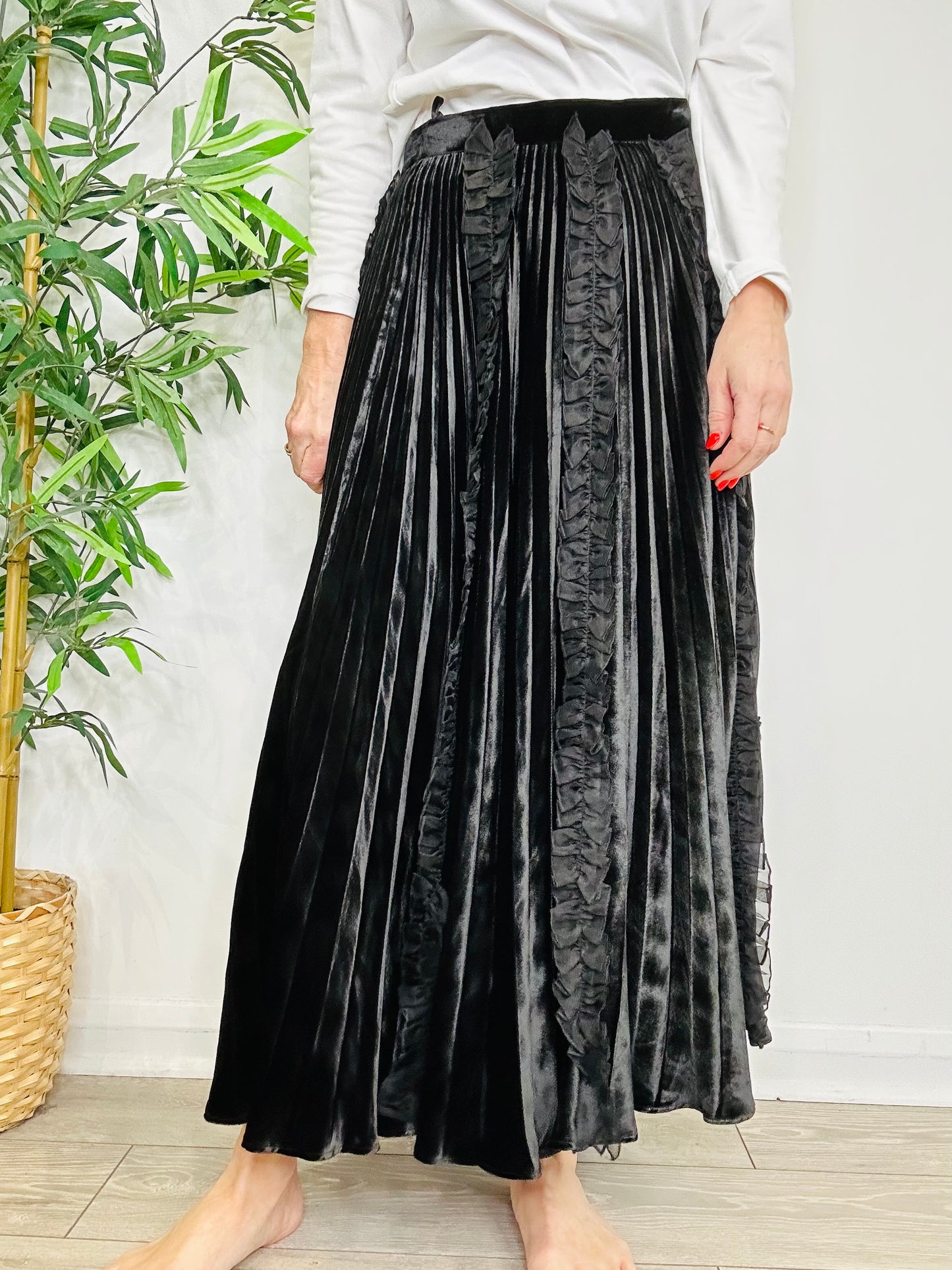 Pleated Velvet Skirt - Size 38IT