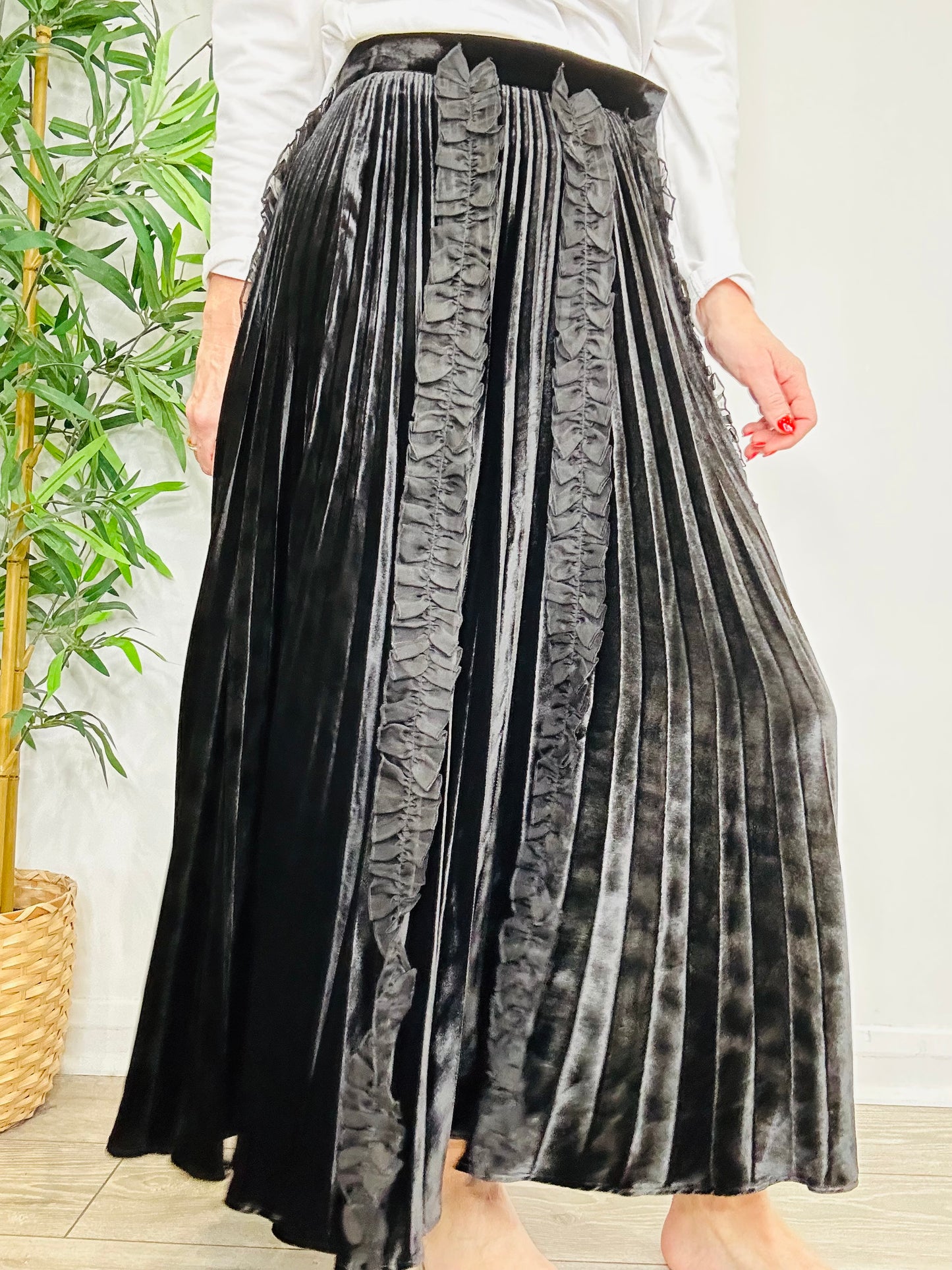 Pleated Velvet Skirt - Size 38IT
