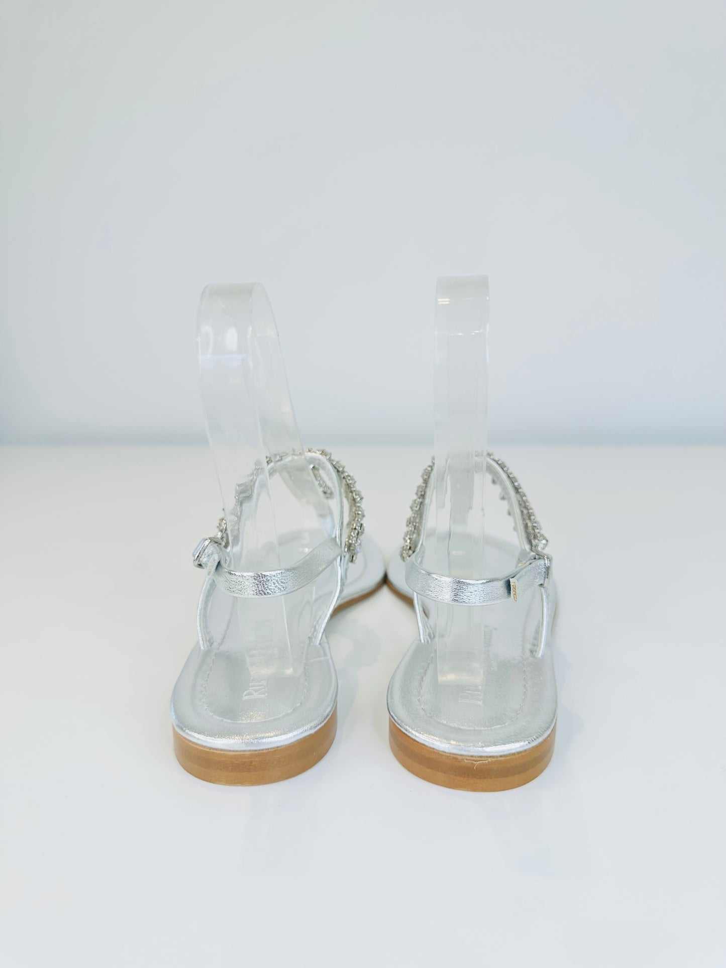 Crystal Leather Sandals - Size 38