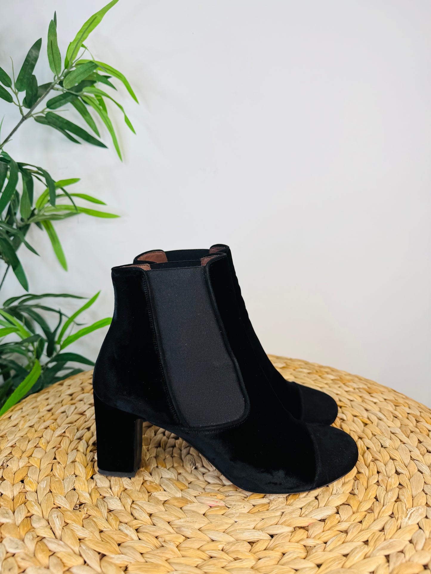 Velvet Ankle Boots - Size 39