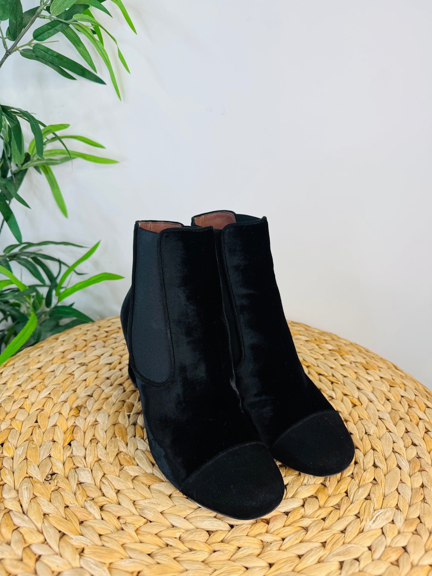 Velvet Ankle Boots - Size 39