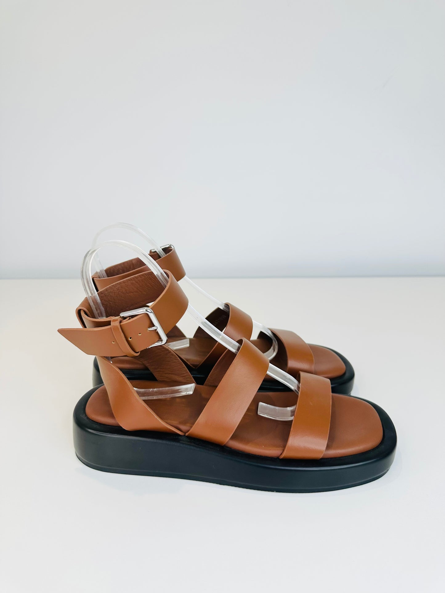 Platform Leather Sandals - Size 41