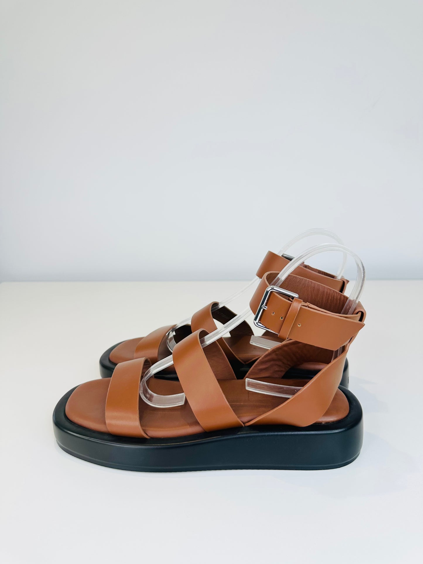 Platform Leather Sandals - Size 41