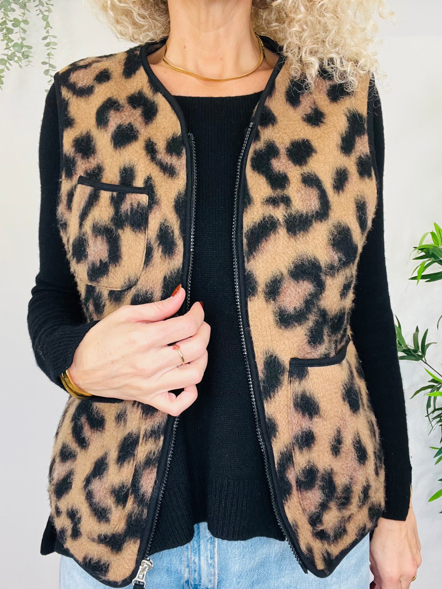 Leopard Print Gilet - Size S