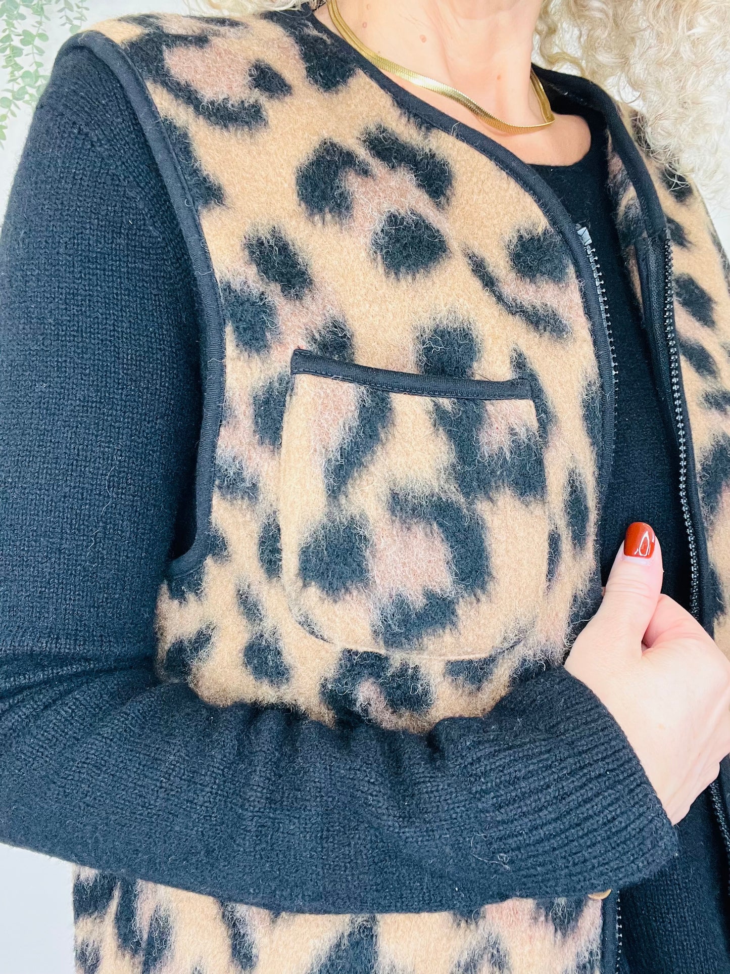 Leopard Print Gilet - Size S