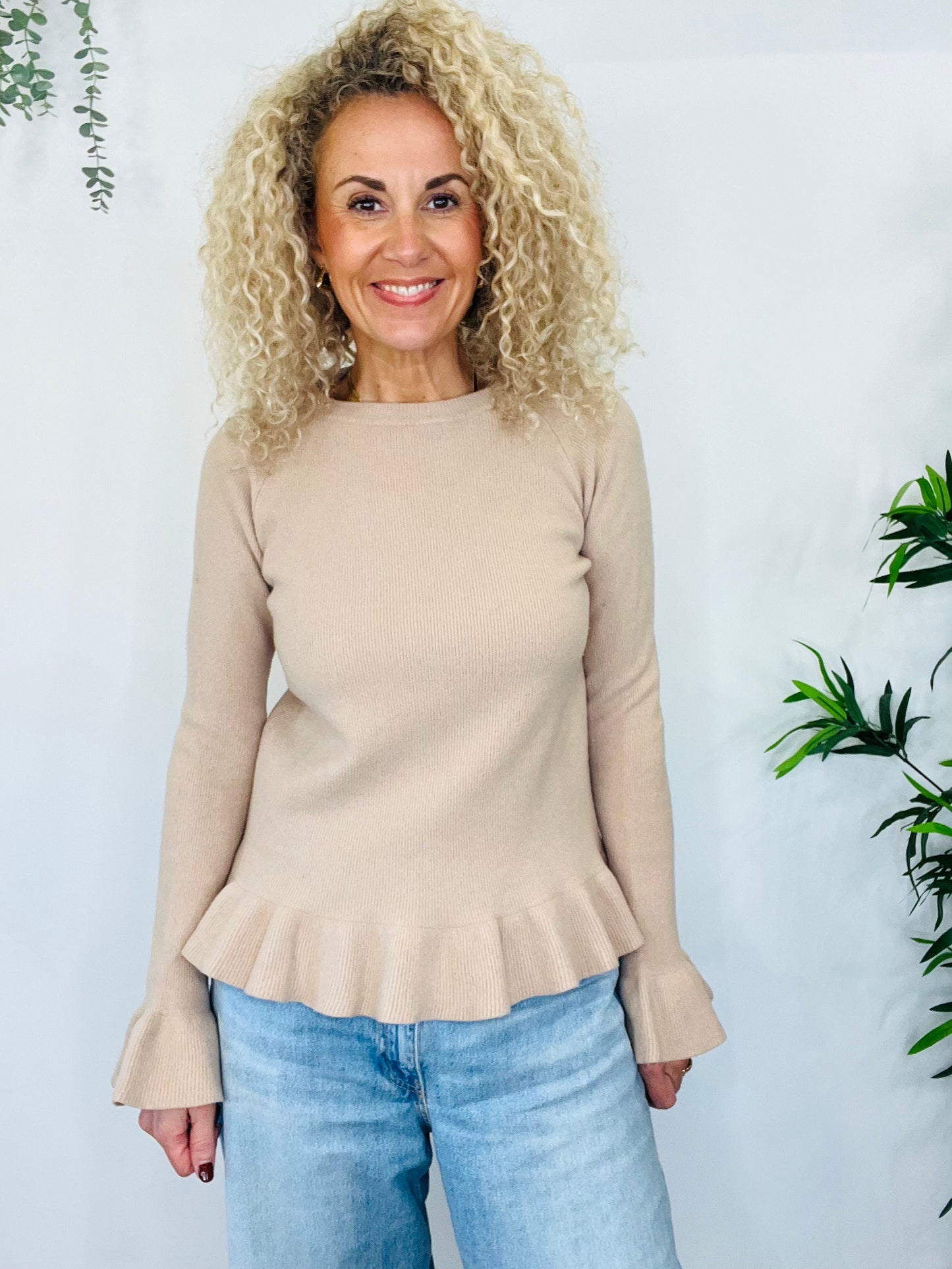 Frill Wool Jumper - Size L