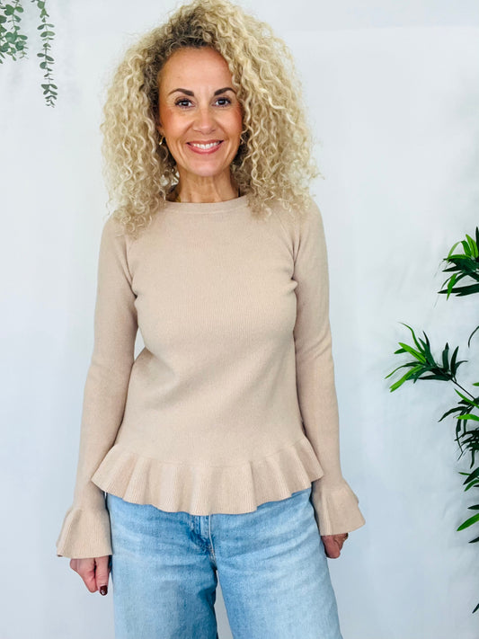 Frill Wool Jumper - Size L