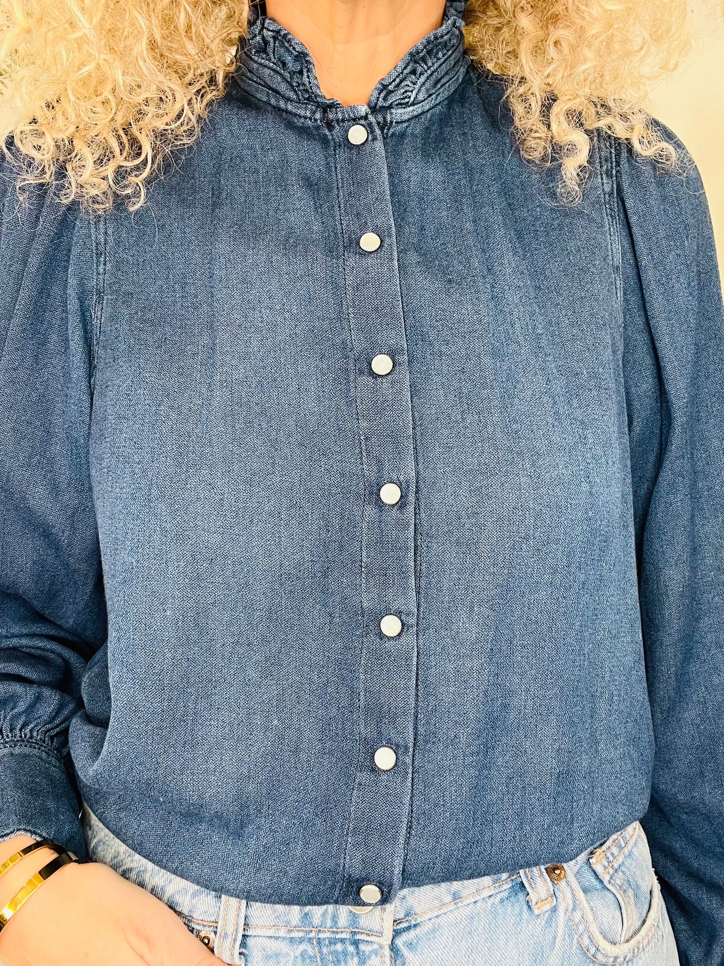 Frill Denim Shirt - Size 1