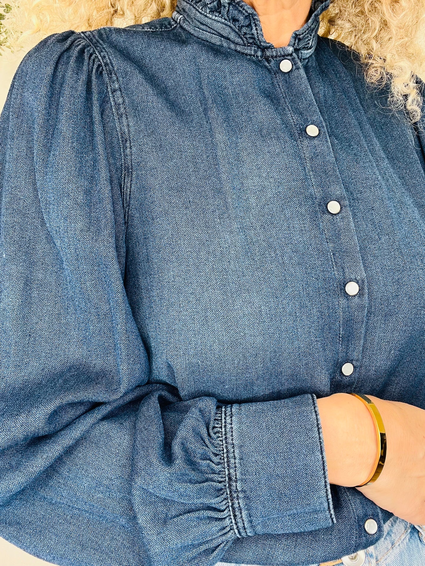 Frill Denim Shirt - Size 1