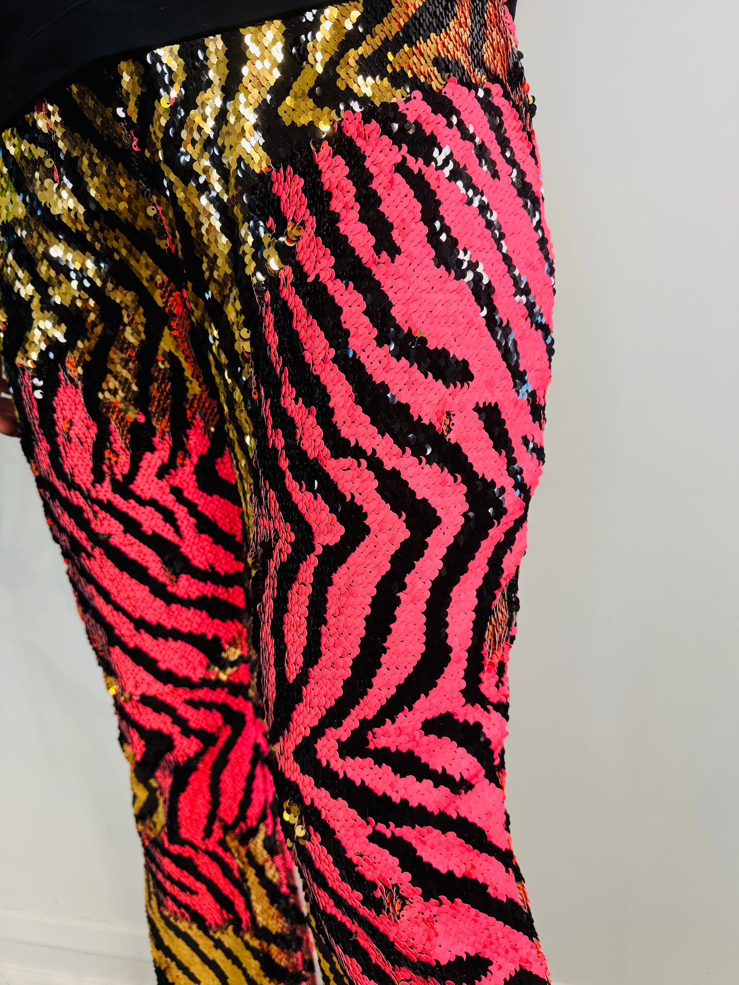 Tiger Sequin Trousers - Size L