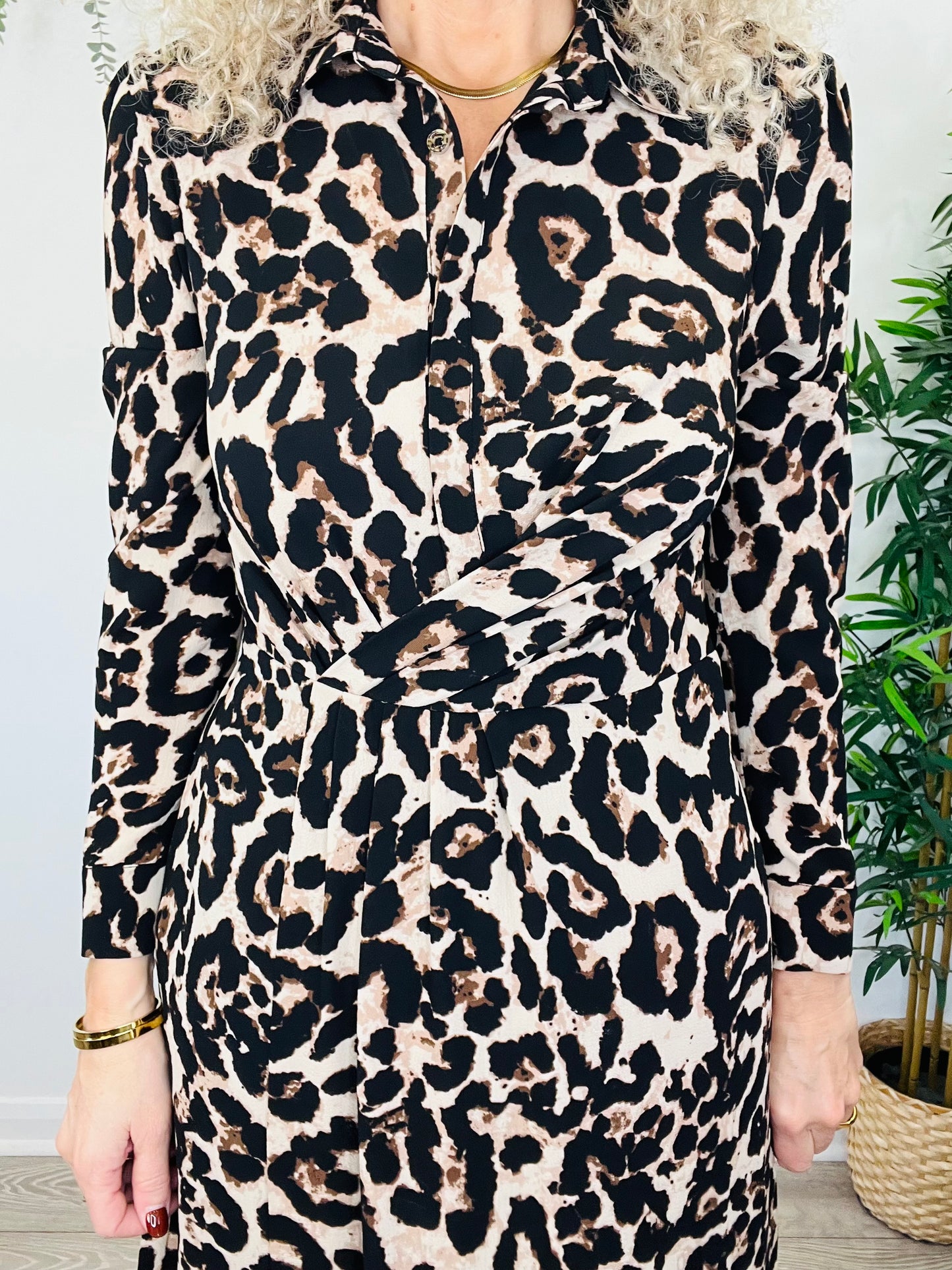Leopard Print Maxi Dress - Size 38