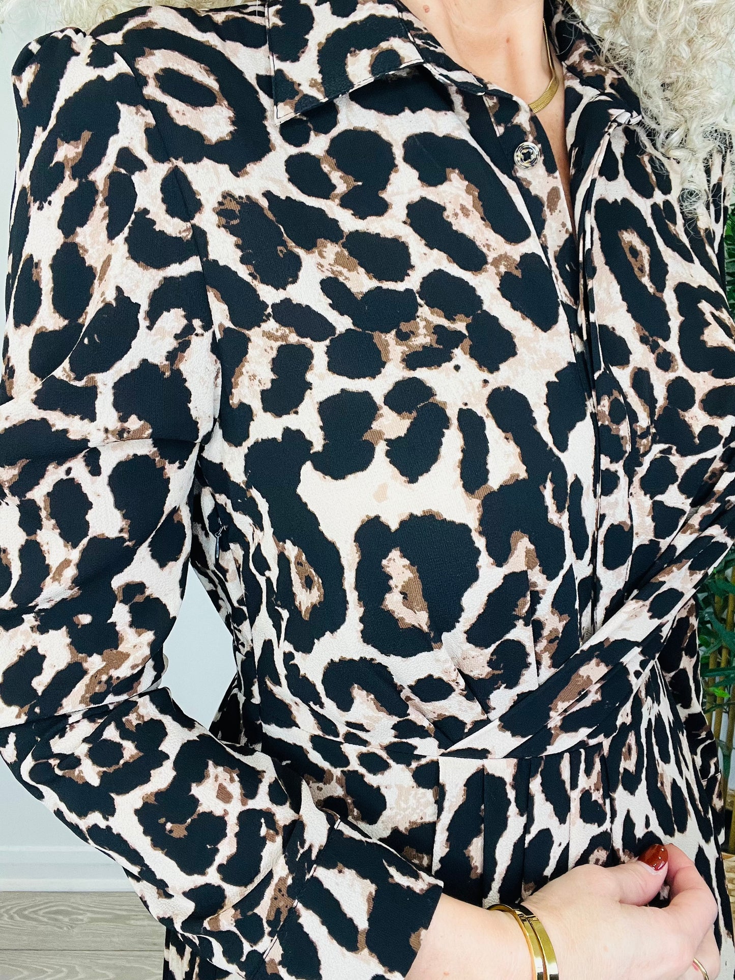 Leopard Print Maxi Dress - Size 38
